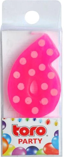 Candela per torta numero 6 TORO infilzabile 4,5 cm