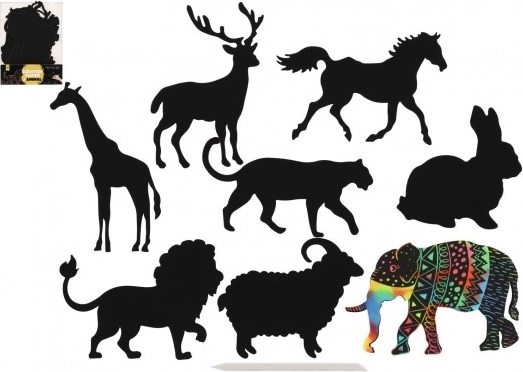 Immagini di animali da graffiare - Arcobaleno 8 pz