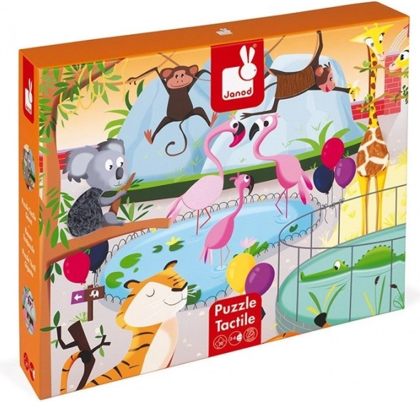 JANOD Puzzle tattile Una giornata allo zoo 20 pezzi