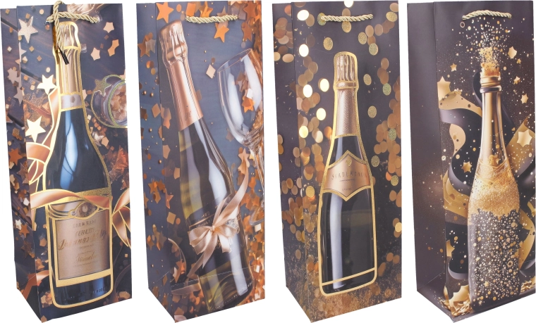 Borsa regalo per bottiglia M 35 × 12 × 9 cm Celorok - 1 pezzo
