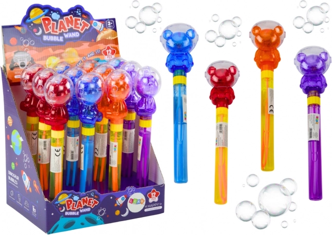 Bolle di sapone bacchetta magica astronauta con luce colorata