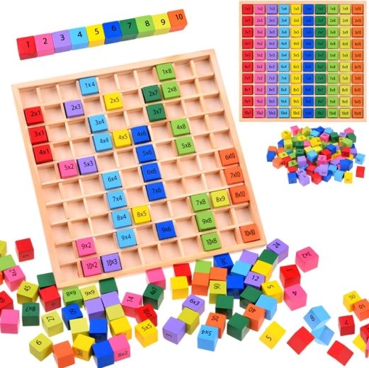 Tabella di moltiplicazione in legno – puzzle matematico educativo
