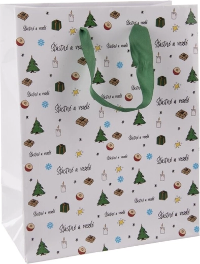 Busta regalo in carta Buone Feste 18 × 10 × 23 cm