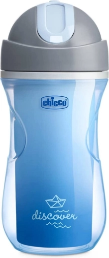 Tazza termica Chicco Sport con cannuccia blu 266 ml