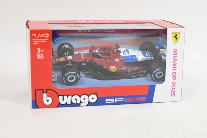 Modello Bburago Ferrari SF-25 n. 16 Charles Leclerc Miami 1:43