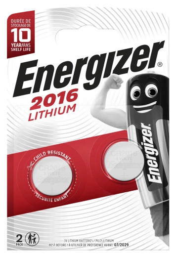 Batteria a bottone al litio CR2016 3 V, 100 mAh, 2 pz – Energizer