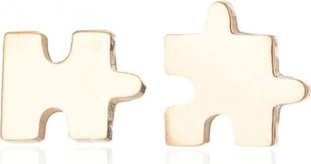 Orecchini puzzle in acciaio dorato