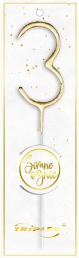 Stellina numero 3, 16,5 cm, oro