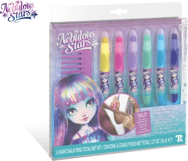Penne glitter per capelli Nebulous Stars - 6 pezzi