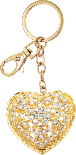 Portachiavi ciondolo cuore dorato