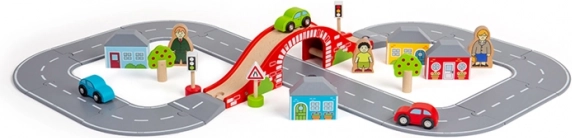 Strada in legno a forma di otto Bigjigs