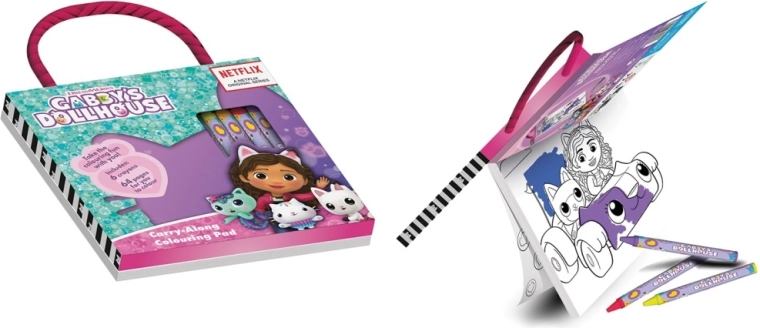 Gabby libro da colorare con pastelli – La casa delle bambole di Gabby