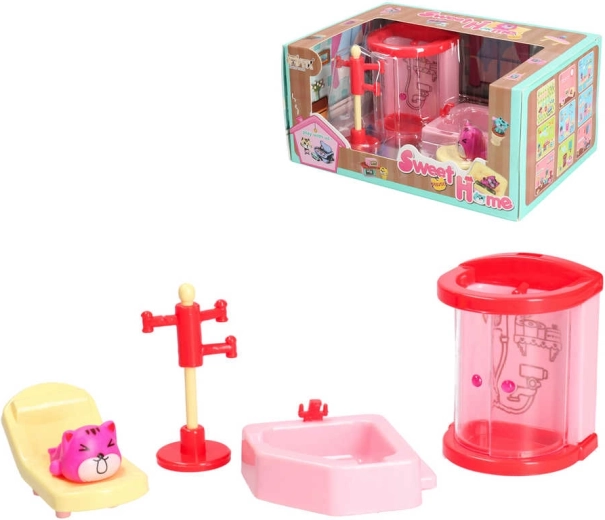 Set da gioco bagno con mobili per casa delle bambole