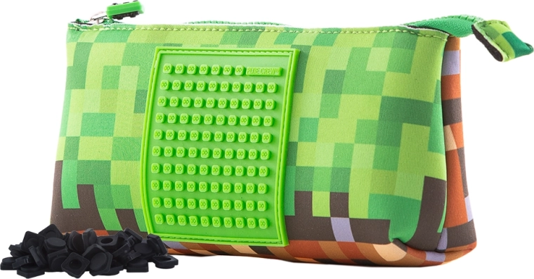 Pixie Crew astuccio grande verde-marrone con pannello piccolo