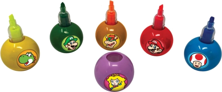 Evidenziatori Super Mario – set da 6 colori