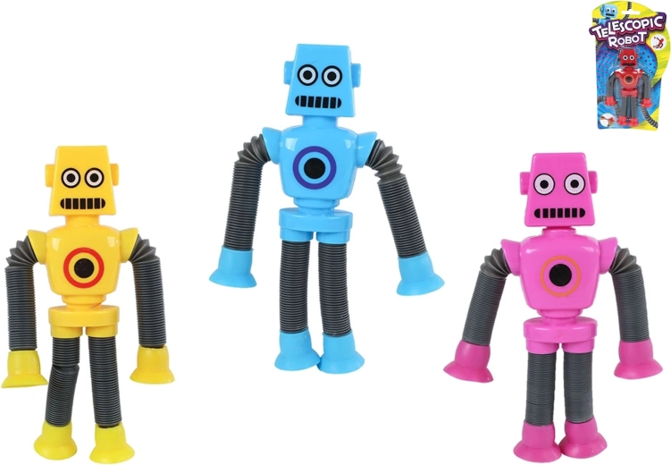 Robot allungabile con ventose e luci LED per bambini