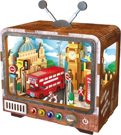 2Kids Toys puzzle 3D in legno retro TV Londra