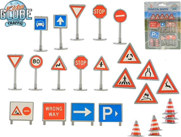 Kids Globe Traffic mini segnali stradali – set da 25 pz