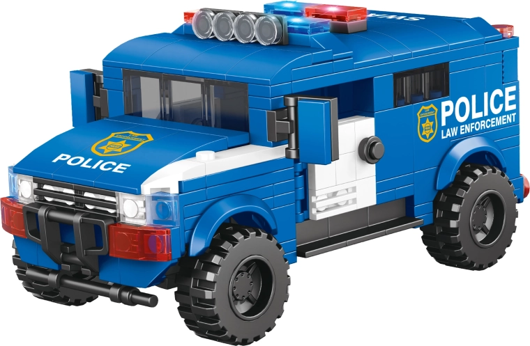 Set di costruzioni auto della polizia 17 cm