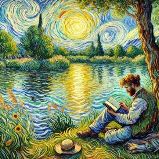 Norimpex dipingere con i numeri Uomo con libro vicino al lago 40 × 50 cm