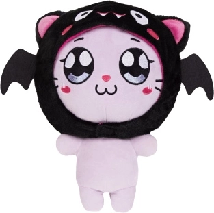 Gattina di peluche con cappuccio da pipistrello – giocattolo educativo 10m+