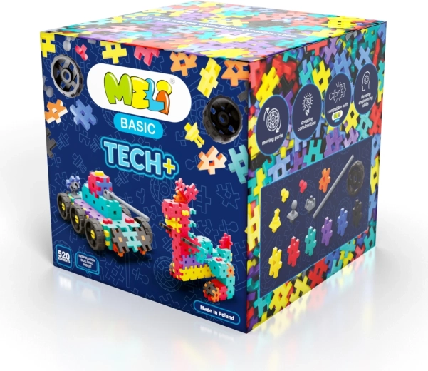 Set di costruzione MELI Basic Tech+ 520 pezzi per piccoli ingegneri