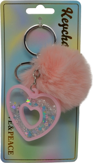Portachiavi rosa a forma di cuore