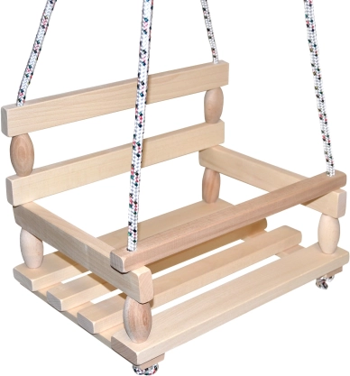 Altalena in legno naturale per bambini