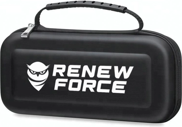 Custodia protettiva rinforzata per Nintendo Switch e Switch OLED con vetro temperato - nera