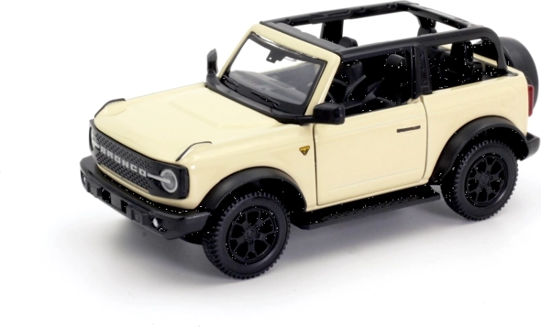 Modello in metallo dell'auto Ford Bronco Badlands 2023 con tetto rimovibile 1:32/39