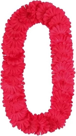 Collana hawaiana di fiori rosa scuro 1,2 m