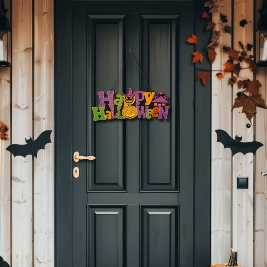 Decorazione di Halloween da appendere Happy Halloween 42,5 × 18 cm