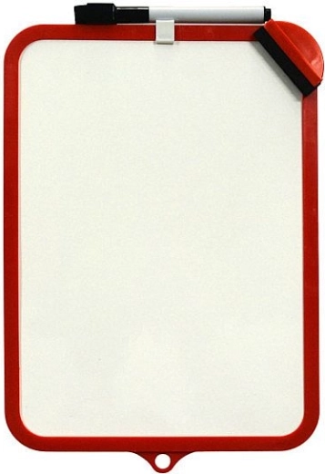 Lavagna cancellabile bifacciale Concorde 19 × 29 cm rossa