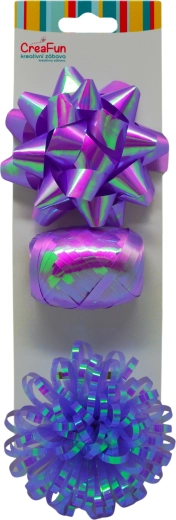 Set regalo effetto arcobaleno lucido – nastro 10 m + 2 fiocchi, 3 pz