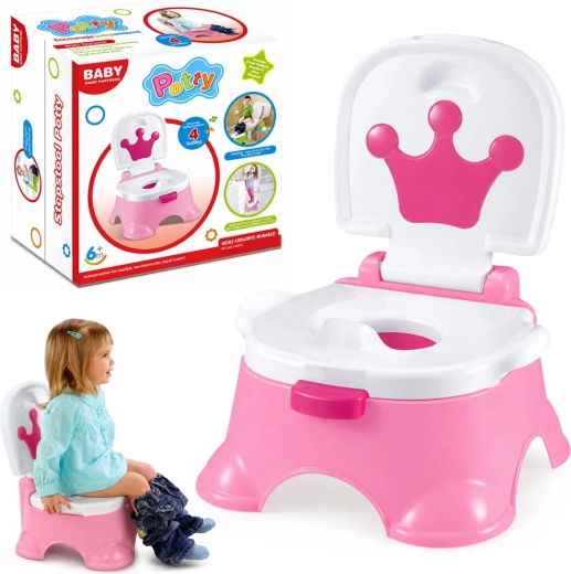 Vasino interattivo per bambini 5 in 1 rosa con corona e melodie