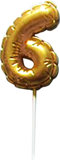 Candela per torta numero 6 oro TORO