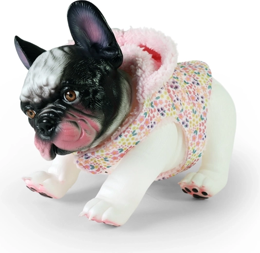 Bouledogue francese in outfit – statuetta in vinile di cagnolino 26 cm