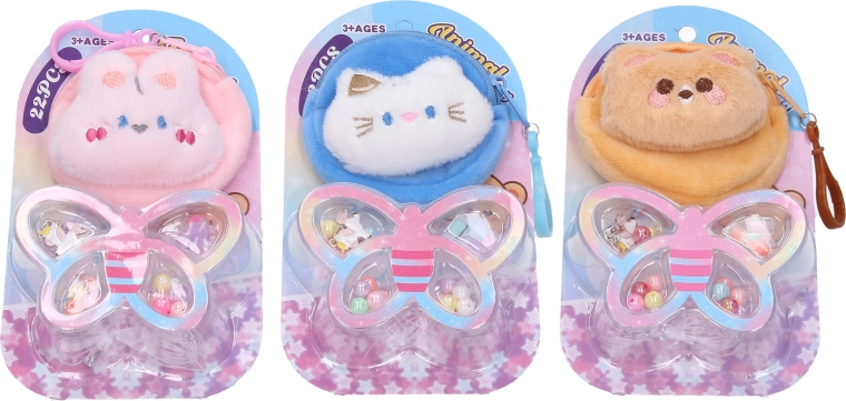 Astuccio in peluche con set creativo per braccialetti - 1 pezzo