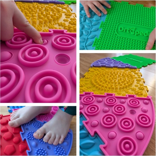 Tappetini ortopedici sensoriali Ortopedek per bambini, 9 pz