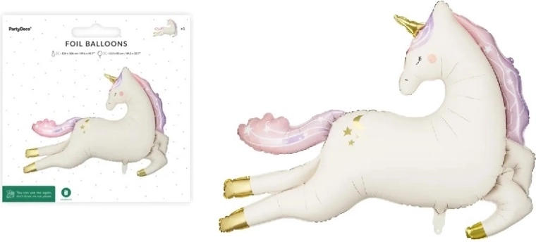 Pallone in foil Unicorno beige opaco 113 × 83 cm