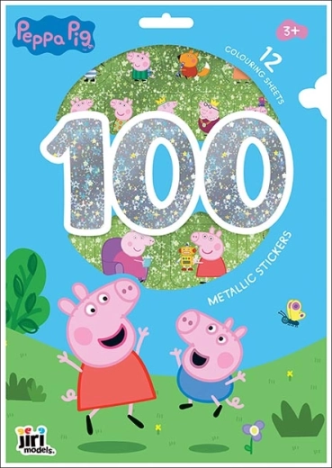 Peppa Pig: set di disegni da colorare con 100 adesivi metallizzati