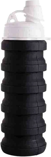 Borraccia pieghevole in silicone nera