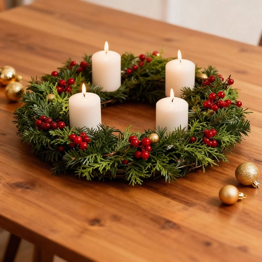Set di candele bianche non profumate, 4 pezzi