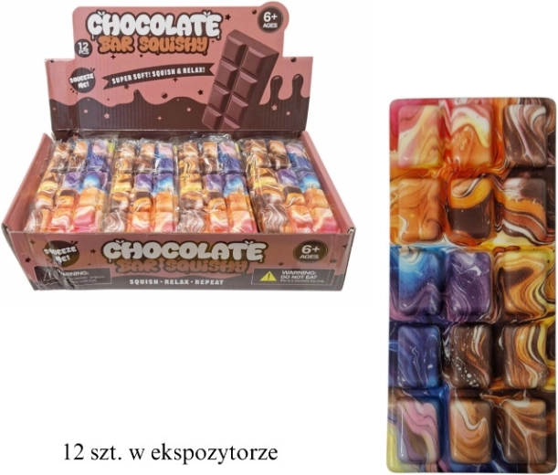 Pallina antistress da spremere a forma di tavoletta di cioccolato spaziale