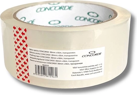 Nastro da imballaggio trasparente 38 mm × 66 m CONCORDE