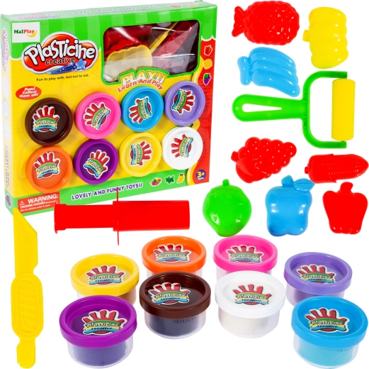 Pasta modellabile – set con 8 vasetti e formine