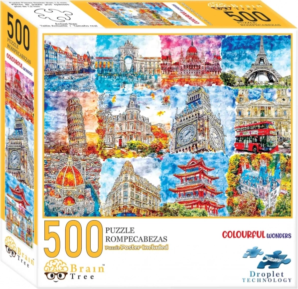 Puzzle Monumenti a Colori Brain Tree 500 Pezzi