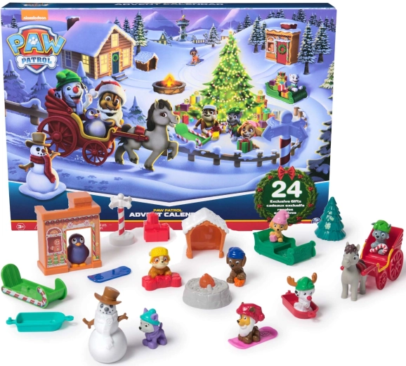 Calendario dell’Avvento PAW PATROL – 24 sorprese, figurine di animaletti e accessori invernali