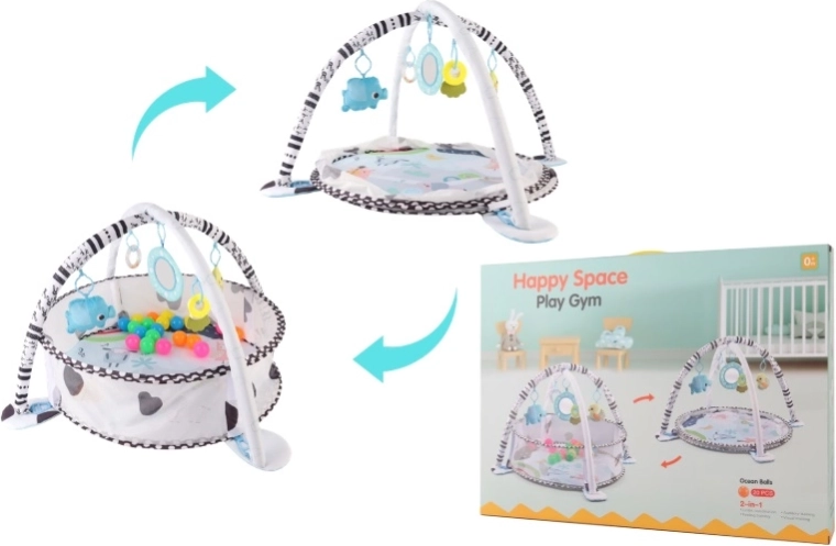 TinyMini Tappetino gioco educativo 2 in 1 con piscina di palline