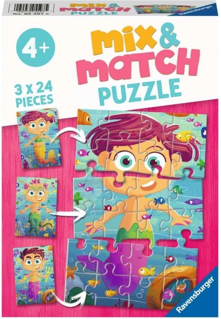 Ravensburger puzzle mix&match: sirene e mostri marini